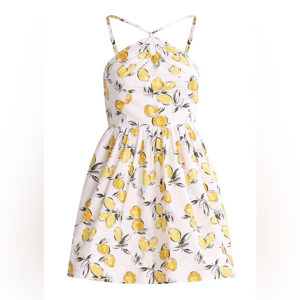 BRAND NEW Free Assembly Women's Sleeveless Halter Fit &Flare Cotton Mini Dress L - Picture 3 of 4